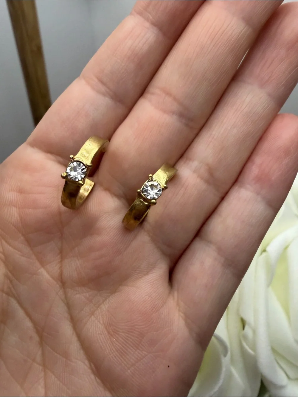 Gold Crystal Hoop Earrings - Women's Jewelry